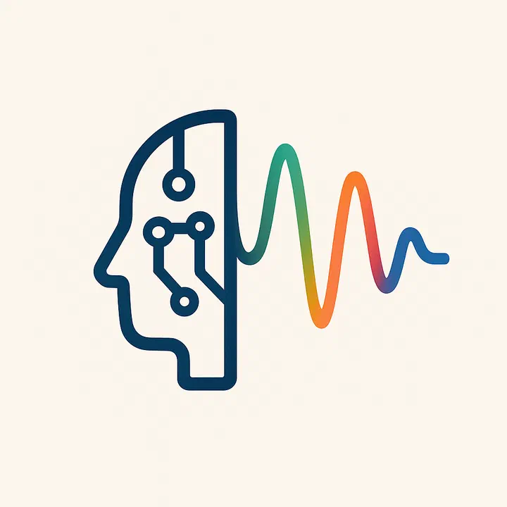 Artificial Audio logo: a head with circuit traces emitting a colourful sound wave